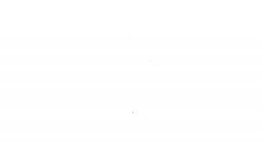 Siyah çizgi martini cam ikonu beyaz arka planda izole edilmiş. Kokteyl ikonu. Şarap kadehi ikonu. 4K Video hareketli grafik canlandırması