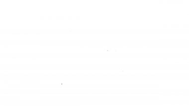 Siyah Çizgi Belgesi, beyaz zemin üzerinde izole edilmiş cam büyüteç simgesi. Kanıt sembolü. 4K Video hareketli grafik canlandırması