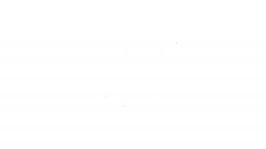 Siyah çizgi hapishane pencere simgesi beyaz arkaplanda izole edildi. 4K Video hareketli grafik canlandırması