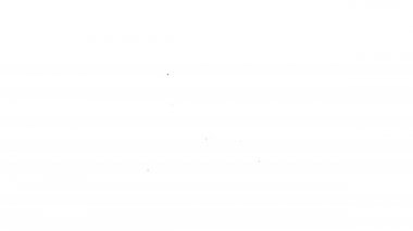 Siyah çizgi Flasher siren simgesi beyaz arkaplanda izole edildi. Acil durum sireni. 4K Video hareketli grafik canlandırması