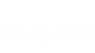 Beyaz arka planda izole edilmiş parmak izi ikonu olan siyah çizgi büyüteç. Kimlik işareti. 4K Video hareketli grafik canlandırması