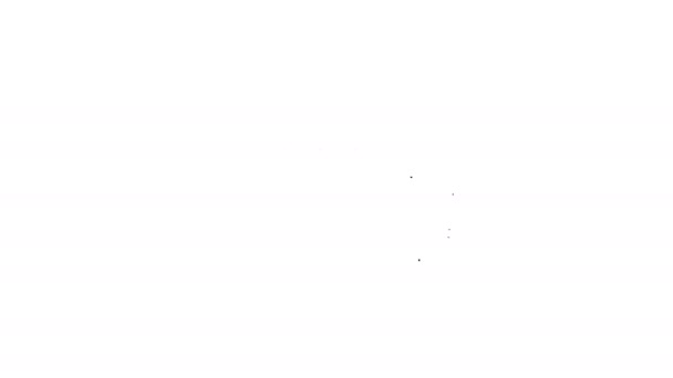 Ligne noire Carte Hôtel clé de l'icône de la chambre isolée sur fond blanc. Contrôle d'accès. Capteur tactile. Sécurité du système, protection. Animation graphique de mouvement vidéo 4K — Video