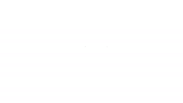 Zwarte lijn rechter hamer pictogram geïsoleerd op witte achtergrond. Gegroet voor de berechting van straffen en rekeningen, rechtbank, justitie. Veilingshamer. 4K Video motion grafische animatie — Stockvideo