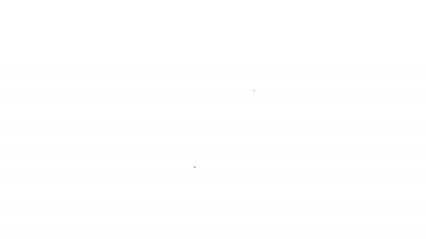 Черная линия Закон иконка выделена на белом фоне. Видеографическая анимация 4K — стоковое видео
