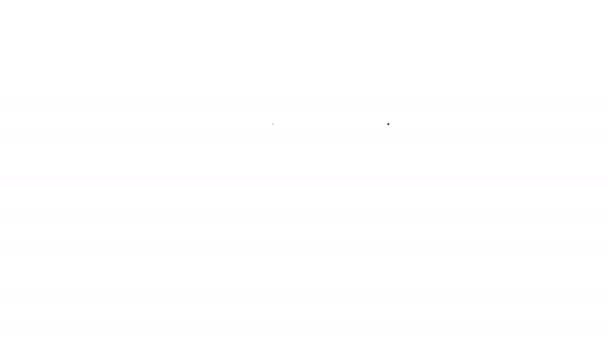 Icono de identificación de línea negra aislado sobre fondo blanco. Se puede utilizar para la presentación, la identidad de la empresa, la publicidad. Animación gráfica de vídeo 4K — Vídeos de Stock