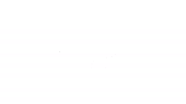 Ligne noire Boule sur icône chaîne isolée sur fond blanc. Animation graphique de mouvement vidéo 4K — Video