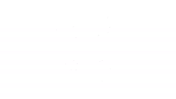 Línea negra Icono de ventana de la prisión aislado sobre fondo blanco. Animación gráfica de vídeo 4K — Vídeo de stock