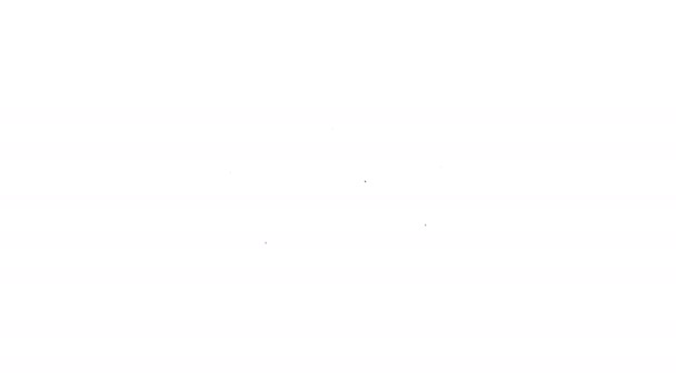 Černá čára Policejní čepice s ikonou kokadové izolované na bílém pozadí. Policejní cedule. Grafická animace pohybu videa 4K — Stock video
