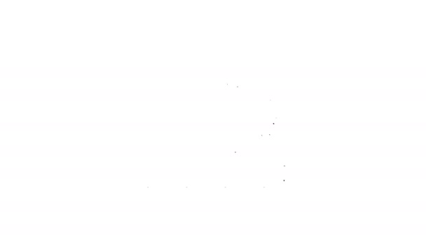 Zwarte lijn Hogesnelheidstrein pictogram geïsoleerd op witte achtergrond. Spoorweg- en spoorwegtoerisme. Metro- of metrogestroomlijnd sneltreinvervoer. 4K Video motion grafische animatie — Stockvideo