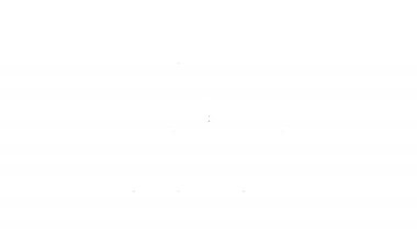 Siyah hat tren istasyonu simgesi beyaz arka planda izole edildi. 4K Video hareketli grafik canlandırması