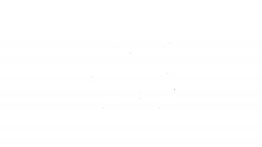 Siyah çizgi Draisine el arabası bisiklet taşıma ikonu beyaz arka planda izole edildi. 4K Video hareketli grafik canlandırması