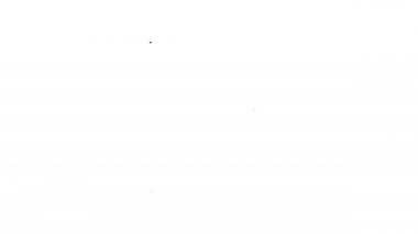 Siyah çizgi haber simgesi beyaz arkaplanda izole edildi. Gazete tabelası. Kitle iletişim sembolü. 4K Video hareketli grafik canlandırması