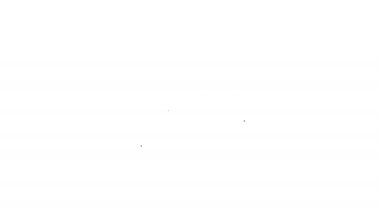 Siyah çizgi elektrik çıkış simgesi beyaz arkaplanda izole edildi. Elektrik prizi. Rosette sembolü. 4K Video hareketli grafik canlandırması