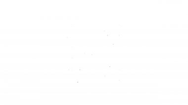 Beyaz arka planda izole edilmiş bir demiryolu ikonunda siyah hat kırılmış ya da kırık raylar. 4K Video hareketli grafik canlandırması