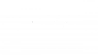 Siyah çizgi tren istasyonu simgesi beyaz arkaplanda izole edildi. Mekanik skor tabelası. Trendeki billboarddaki uçuş bilgileri. 4K Video hareketli grafik canlandırması