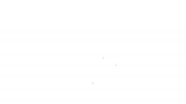 Siyah çizgi tren istasyonu saat simgesi beyaz arkaplanda izole edildi. 4K Video hareketli grafik canlandırması