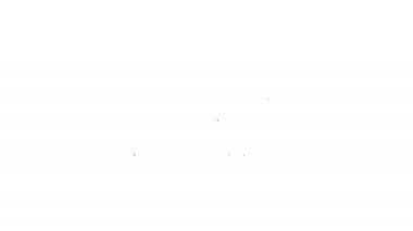 Siyah hat tren bileti ikonu beyaz arka planda izole edildi. Demiryolu ile seyahat et. 4K Video hareketli grafik canlandırması