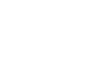 Beyaz arka planda izole edilmiş duman simgesi olan siyah çizgi sigara piposu. Tütün piposu. 4K Video hareketli grafik canlandırması