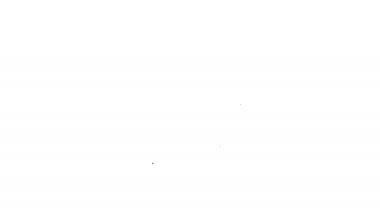 Perçin ve deniz manzaralı siyah çizgili gemi penceresi beyaz arka planda izole edilmiş. 4K Video hareketli grafik canlandırması