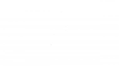 Beyaz arka planda siyah çizgi darağacı halat asılı ikon izole. İpe bağlanmış halat. İntihar, asılma ya da linç. 4K Video hareketli grafik canlandırması