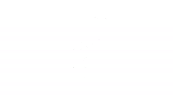 Svart linje Nödbromsikonen isolerad på vit bakgrund. 4K Video motion grafisk animation — Stockvideo