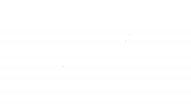 Zwarte lijn Brug voor trein pictogram geïsoleerd op witte achtergrond. 4K Video motion grafische animatie — Stockvideo