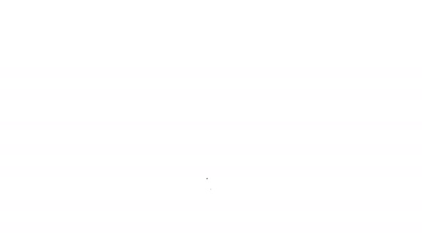 黒い線白い背景に隔離された位置の海賊アイコン。4Kビデオモーショングラフィックアニメーション — ストック動画