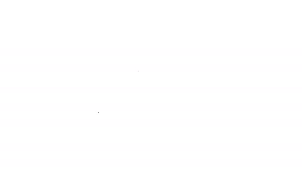 Μαύρη γραμμή καπνίζοντες πίπα με εικονίδιο καπνού απομονώνονται σε λευκό φόντο. Πίπα καπνού. 4K Γραφική κίνηση κίνησης βίντεο — Αρχείο Βίντεο