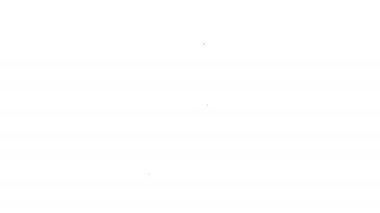 Beyaz arkaplanda siyah çizgi korsan bayrağı simgesi izole edildi. 4K Video hareketli grafik canlandırması