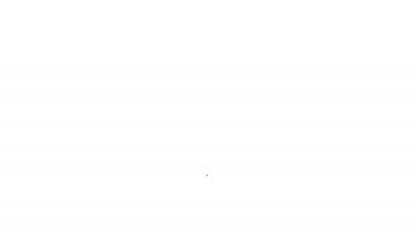 Siyah çizgi konum korsan simgesi beyaz arka planda izole edildi. 4K Video hareketli grafik canlandırması