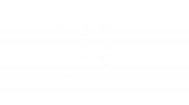 Beyaz arkaplanda siyah çizgi dürbün simgesi izole edildi. Yazılım işareti bul. Casus ekipman sembolü. 4K Video hareketli grafik canlandırması