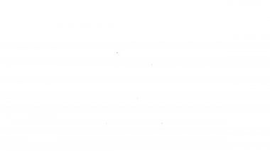 Çapraz kemik simgesindeki siyah çizgi Skull beyaz arka planda izole edildi. Mutlu Cadılar Bayramı Partisi. 4K Video hareketli grafik canlandırması