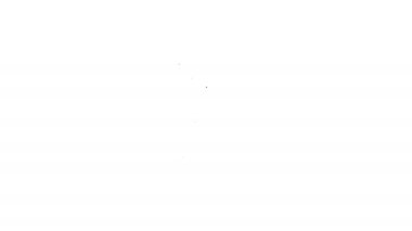 Siyah çizgi pusula simgesi beyaz arkaplanda izole edildi. Rüzgâr yön bulma sembolü. Rüzgar gül işareti. 4K Video hareketli grafik canlandırması