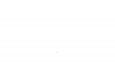 Siyah çizgi dayanak noktası simgesi beyaz arkaplanda izole edildi. 4K Video hareketli grafik canlandırması