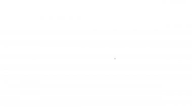 Siyah çizgi bebek önlüğü simgesi beyaz arkaplanda izole edildi. 4K Video hareketli grafik canlandırması