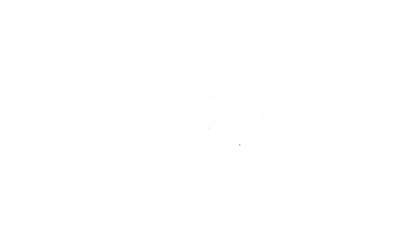 Černá čára Ikona volantu lodě izolovaná na bílém pozadí. Grafická animace pohybu videa 4K — Stock video