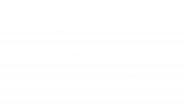 Linha preta ícone de patch olho pirata isolado no fundo branco. Um acessório pirata. Animação gráfica em movimento de vídeo 4K — Vídeo de Stock
