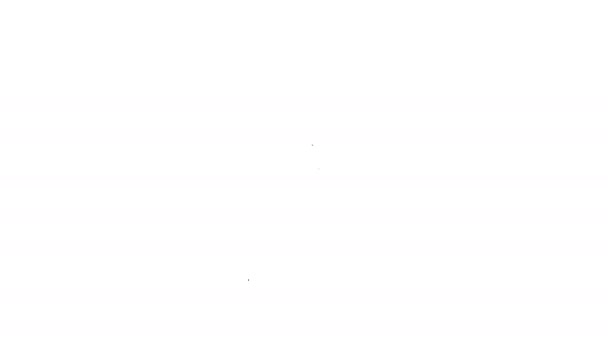 Ligne noire Icône crochet pirate isolé sur fond blanc. Animation graphique de mouvement vidéo 4K — Video