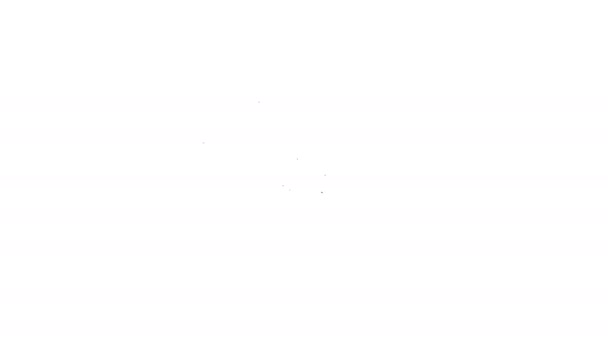 Zwarte lijn Baby wandelwagen pictogram geïsoleerd op witte achtergrond. Kinderwagen, buggy, kinderwagen, kinderwagen, wiel. 4K Video motion grafische animatie — Stockvideo