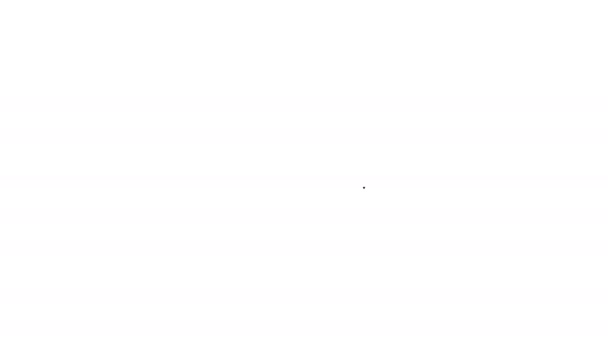 Linha preta Ícone de babador de bebê isolado no fundo branco. Animação gráfica em movimento de vídeo 4K — Vídeo de Stock