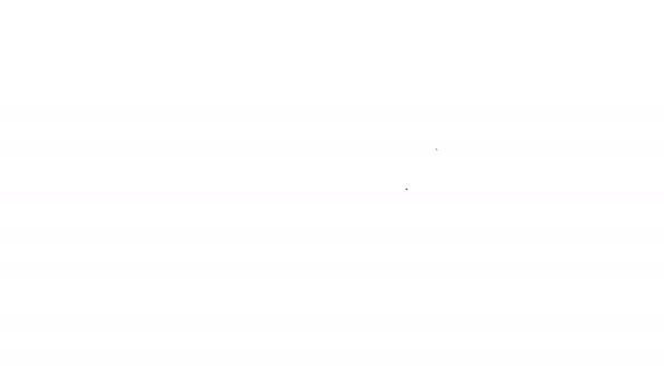 Чорна лінія Дитяча ванна з бульбашками піни всередині значка ізольована на білому тлі. 4K Відео рух графічна анімація — стокове відео