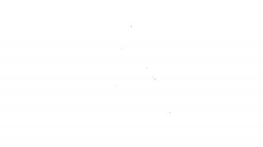 Siyah çizgi seyahat gemisi simgesi beyaz arka planda izole edildi. Seyahat turizmi deniz taşımacılığı. Yolcu gemisi, yolcu gemisi. Dünya çapında bir gezi. 4K Video hareketli grafik canlandırması