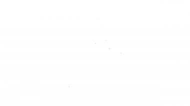 Siyah çizgi seyahat gemisi simgesi beyaz arka planda izole edildi. Seyahat turizmi deniz taşımacılığı. Yolcu gemisi, yolcu gemisi. Dünya çapında bir gezi. 4K Video hareketli grafik canlandırması