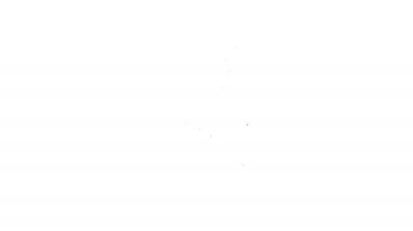 Siyah çizgi kaptanı beyaz arka planda izole edilmiş bir gemi simgesi. Seyahat turizmi deniz taşımacılığı. Yolcu gemisi, yolcu gemisi. 4K Video hareketli grafik canlandırması