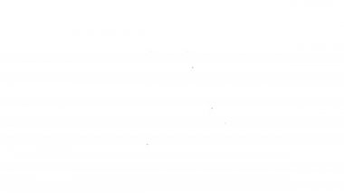 Siyah çizgi seyahat gemisi simgesi beyaz arka planda izole edildi. Seyahat turizmi deniz taşımacılığı. Yolcu gemisi, yolcu gemisi. Dünya çapında bir gezi. 4K Video hareketli grafik canlandırması