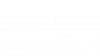 Siyah çizgi seyahat gemisi simgesi beyaz arka planda izole edildi. Seyahat turizmi deniz taşımacılığı. Yolcu gemisi, yolcu gemisi. Dünya çapında bir gezi. 4K Video hareketli grafik canlandırması