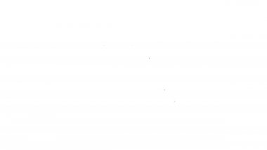 Siyah çizgi seyahat gemisi simgesi beyaz arka planda izole edildi. Seyahat turizmi deniz taşımacılığı. Yolcu gemisi, yolcu gemisi. Dünya çapında bir gezi. 4K Video hareketli grafik canlandırması