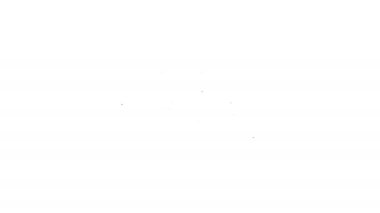 Siyah çizgi seyahat gemisi simgesi beyaz arka planda izole edildi. Seyahat turizmi deniz taşımacılığı. Yolcu gemisi, yolcu gemisi. Dünya çapında bir gezi. 4K Video hareketli grafik canlandırması