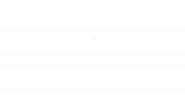 Beyaz arka planda izole edilmiş bir askı simgesinde siyah çizgi havlusu. Banyo havlusu ikonu. 4K Video hareketli grafik canlandırması