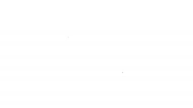 Siyah çizgi gemi çanı simgesi beyaz arkaplanda izole edildi. 4K Video hareketli grafik canlandırması